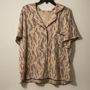 Women's Cream and Black Pajama Set